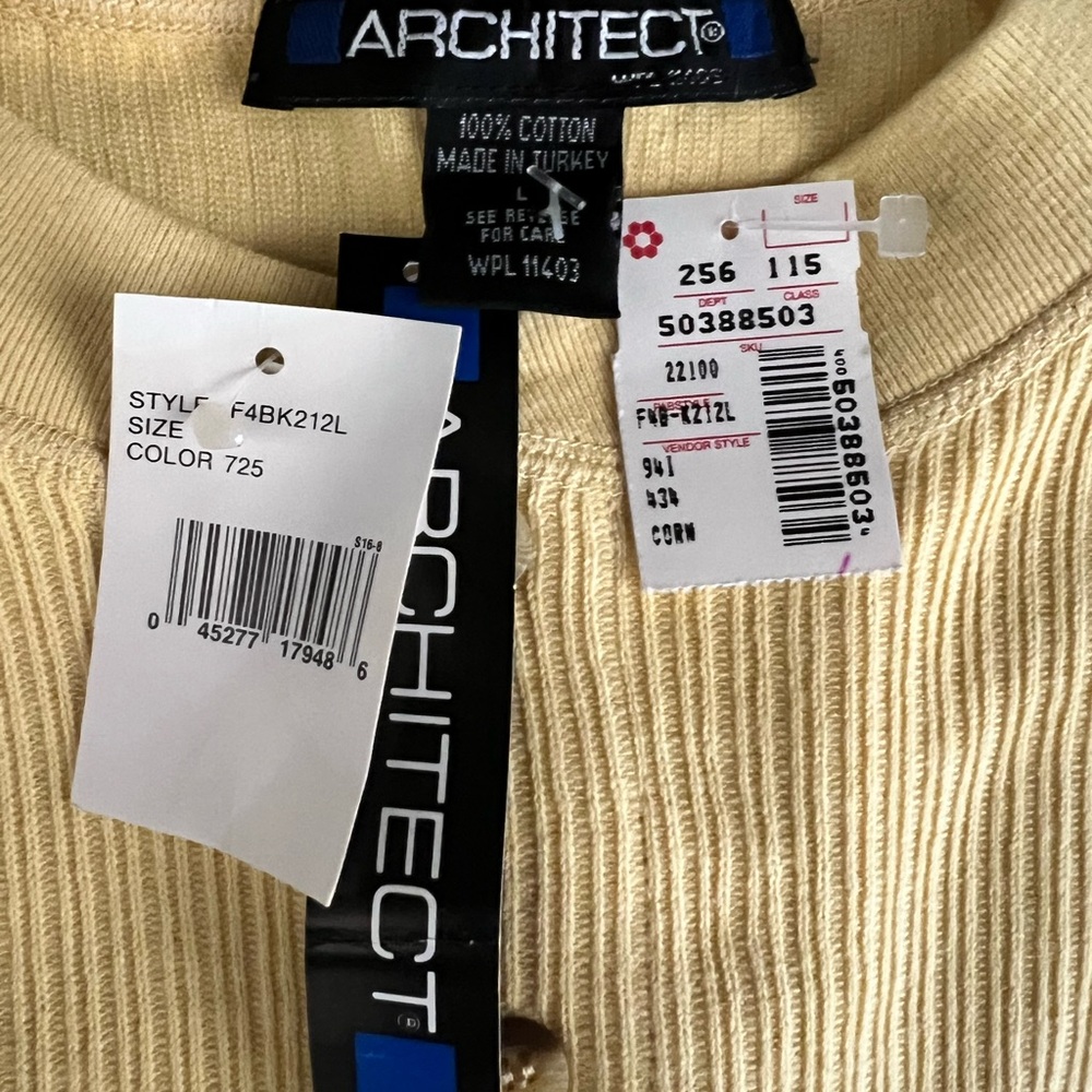 Architect Cream Ribbed Button-Up Shirt - Picture 2 of 7